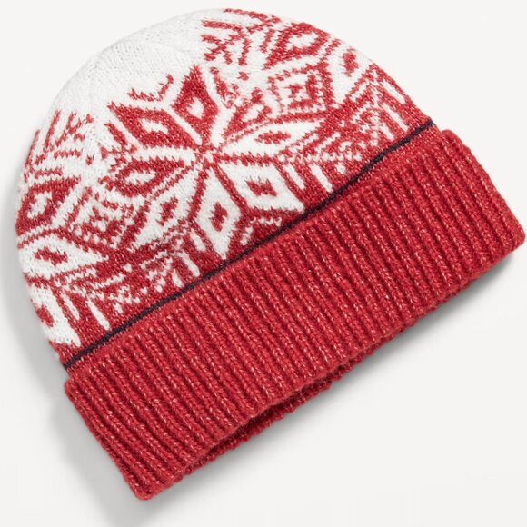 Old Navy Gender Neutral Holiday Red Beanie for Adults NWT. - Picture 1 of 6